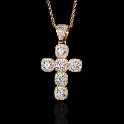 LARGE ICED CROSS PENDANT