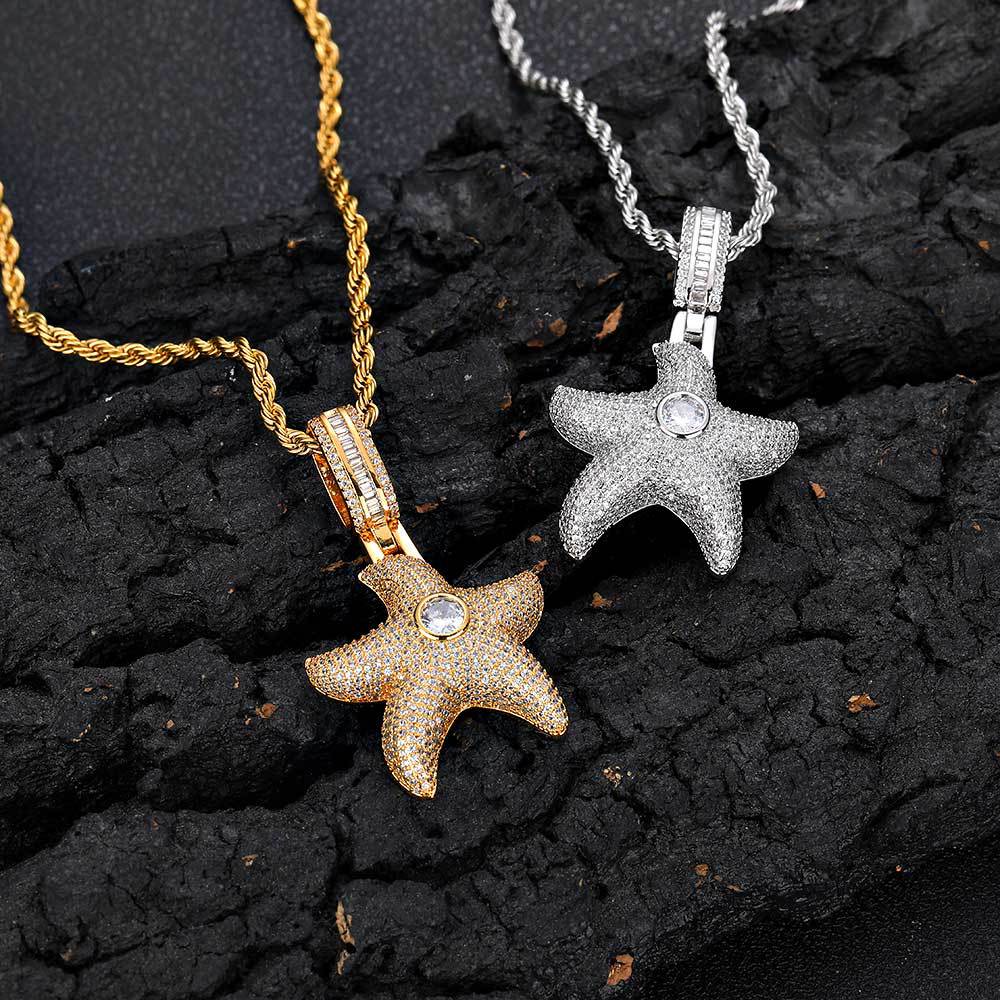 ICED STARFISH PENDANT