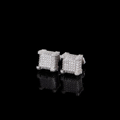 CZ COPPER SQUARE STUD EARRING