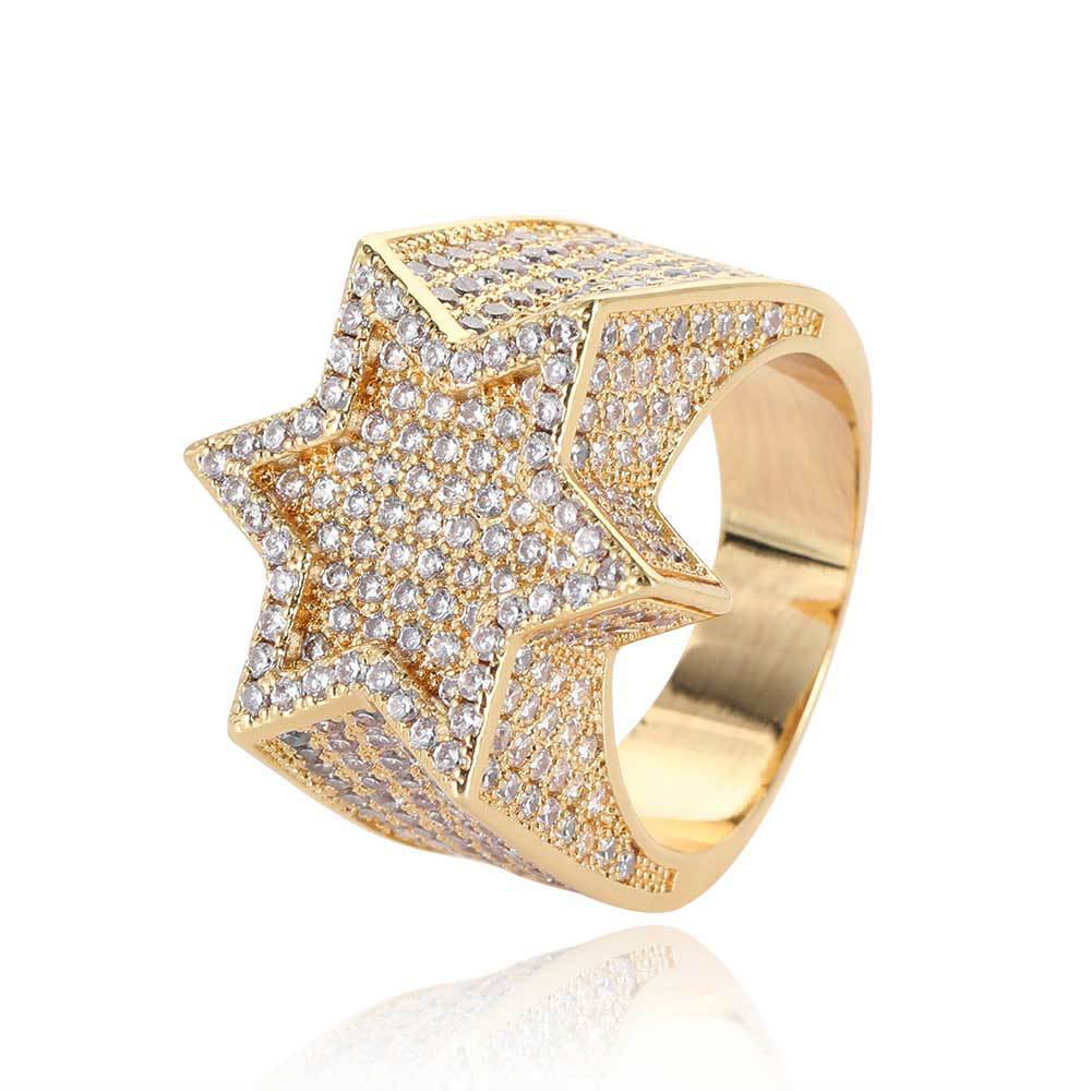 18K GOLD-PLATED Hexagram Ring