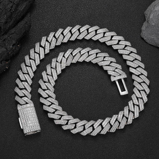 20MM 2-ROW BAGUETTE CUBAN CHAIN