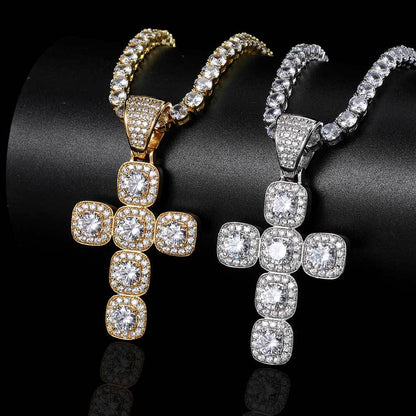 LARGE ICED CROSS PENDANT