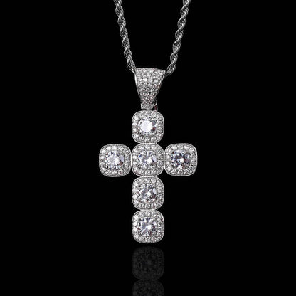 LARGE ICED CROSS PENDANT