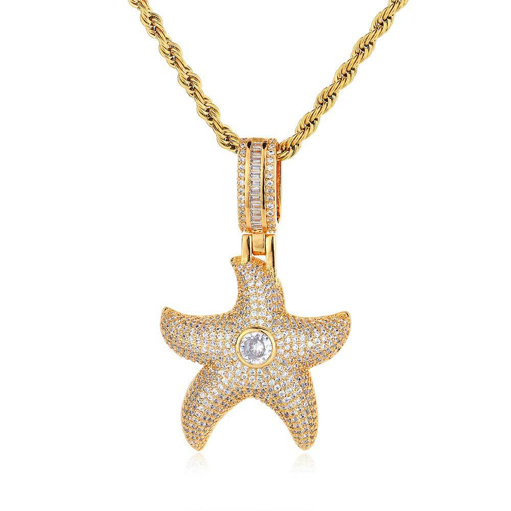 ICED STARFISH PENDANT