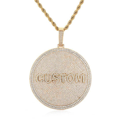 CUSTOM ICED OUT  BIG DISK PENDNAT