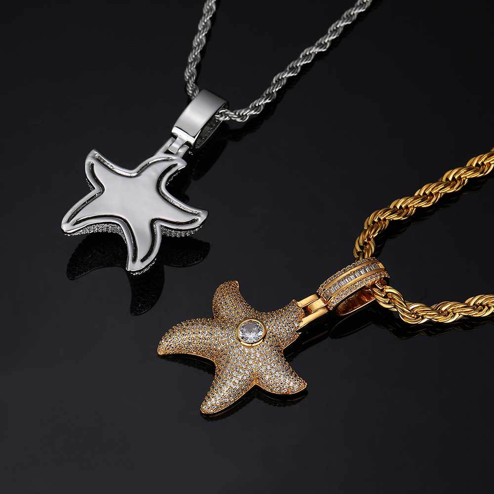 ICED STARFISH PENDANT