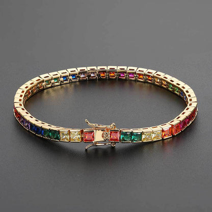 4MM MULTICOLOR ICED TENNIS BRACELET