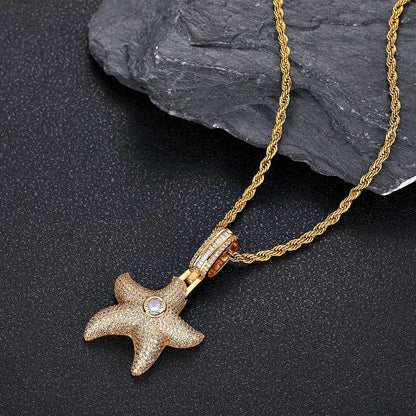 ICED STARFISH PENDANT