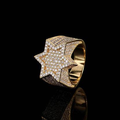 18K GOLD-PLATED Hexagram Ring