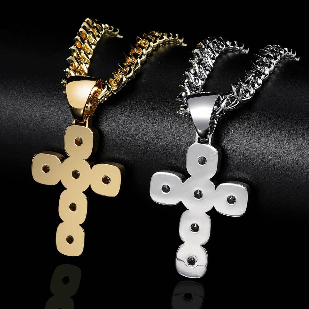 LARGE ICED CROSS PENDANT