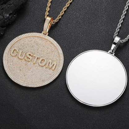 CUSTOM ICED OUT  BIG DISK PENDNAT