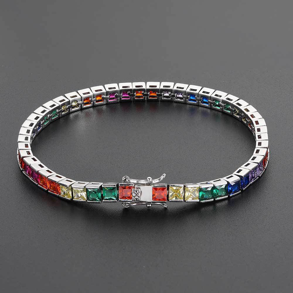 4MM MULTICOLOR ICED TENNIS BRACELET