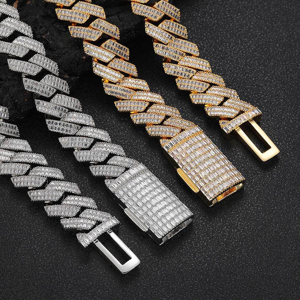 20MM 2-ROW BAGUETTE CUBAN CHAIN