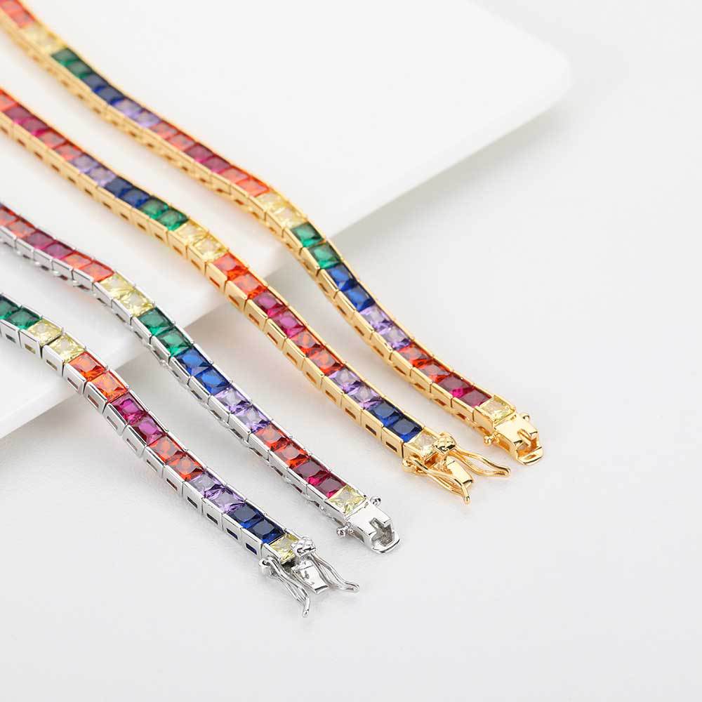 4MM MULTICOLOR ICED TENNIS CHAIN