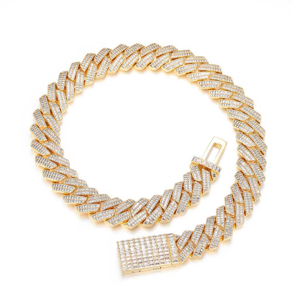 20MM 2-ROW BAGUETTE CUBAN CHAIN