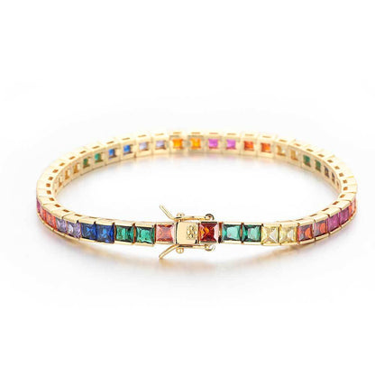 4MM MULTICOLOR ICED TENNIS BRACELET