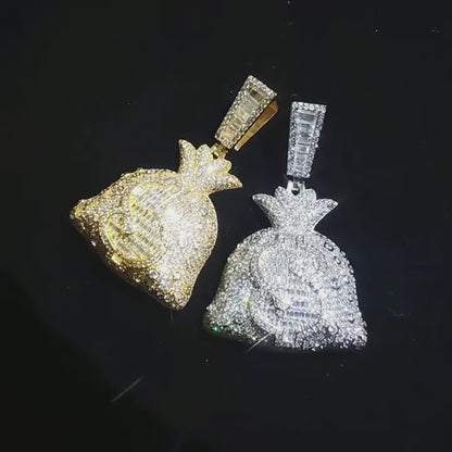 ICED MONEY BAG PENDANT